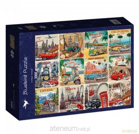 BLUEBIRD 3000 el. Stare plakaty z autami [PUZZLE]