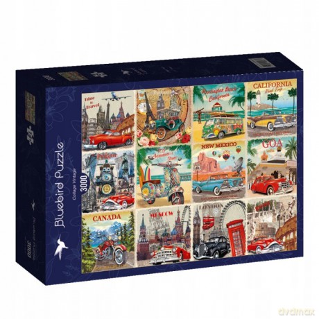 BLUEBIRD 3000 el. Stare plakaty z autami [PUZZLE]