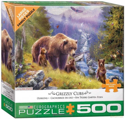 EUROGRAPHICS 500 el. Rodzina niedźwiedzi Grizzli (XXL) [PUZZLE]