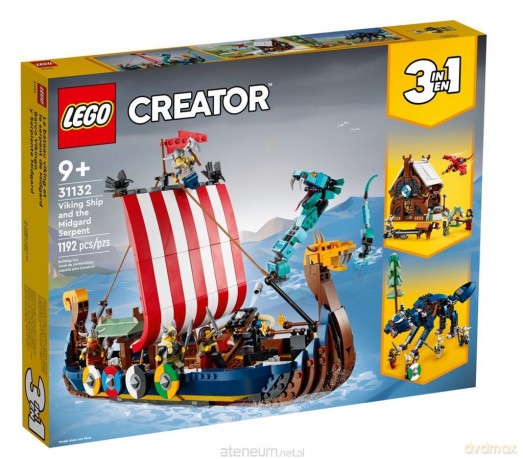 LEGO CREATOR Statek wikingów i wąż z Midgardu (31132) [KLOCKI]