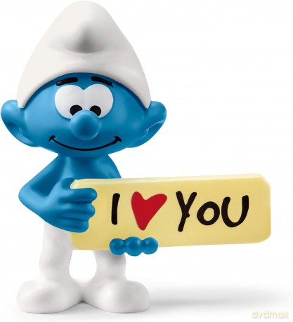 Smerf z napisem I Love You [FIGURKA]