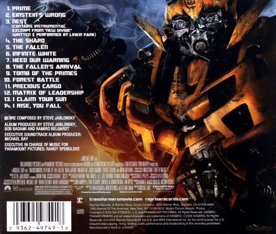 Transformers: Revenge of the Fallen The Score soundtrack (Transformers 2: Zemsta Upadłych) (Steve Jablonsky) [CD]