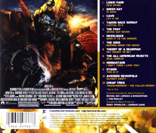 Transformers: Revenge Of The Fallen The Album soundtrack (Transformers 2: Zemsta Upadłych) [CD]