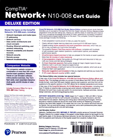 CompTIA Network+ N10-008 Cert Guide, Deluxe Edition (Certification Guide) - Anthony J Sequeira [KSIĄŻKA]