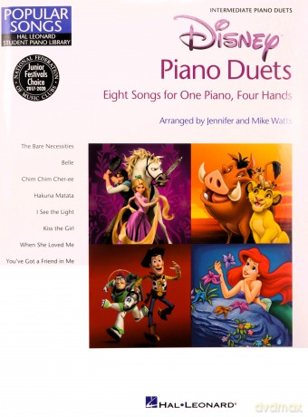 Disney Piano Duets (Hal Leonard Student Piano Library): Hal Leonard Student Piano Library Popular Songs Series Intermediate 1 Piano, 4 Hands [KSIĄŻKA]