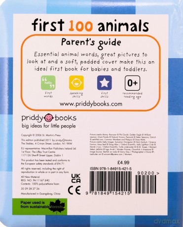 First 100 Animals (UK EDITION) (First 100 Soft to Touch Board Books) [KSIĄŻKA]
