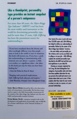 Gifts Differing: Understanding Personality Type: Understanding Personality Type - The original book behind the Myers-Briggs Type Indicator (MBTI) test - Isabel Briggs Myers [KSIĄŻKA]