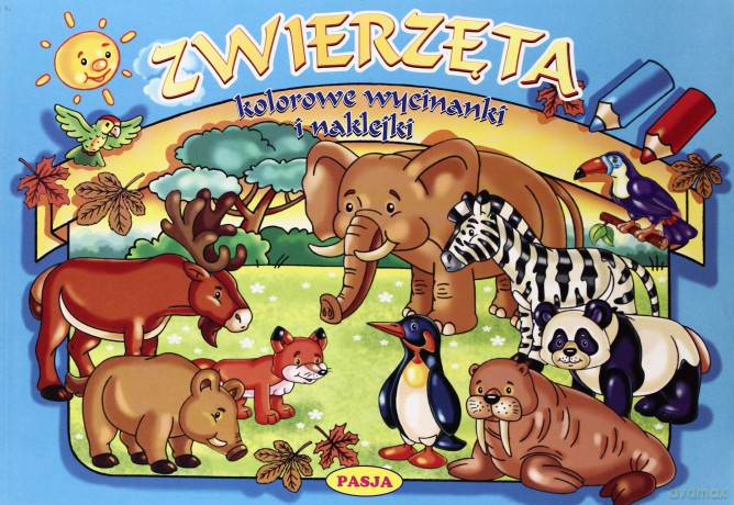 Zwierzęta Kolorowe Wycinanki I Naklejki [KSIĄŻKA]