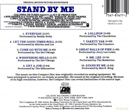 Stand By Me soundtrack (Stań Przy Mnie) [CD]
