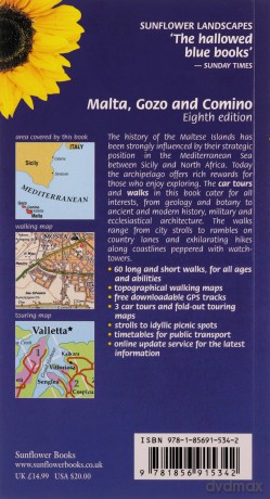 Malta, Gozo and Comino Guide: 60 long and short walks with detailed maps and GPS; 3 car tours with pull-out map (Sunflower Landscapes) - Douglas Lockhart [KSIĄŻKA]