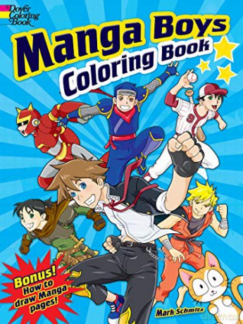 Manga Boys Coloring Book (Dover Coloring Books) - Mark Schmitz [KSIĄŻKA]