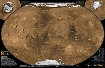 Mars, The Red Planet, 2-sided, tubed: Wall Maps Space (National Geographic Reference Map) [KSIĄŻKA]