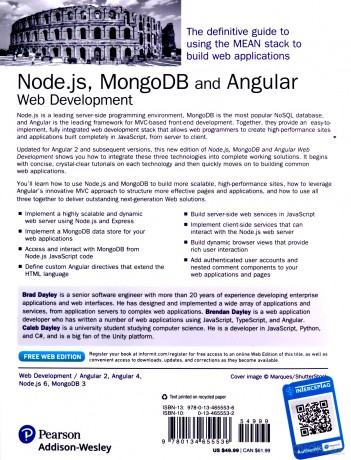 Node.js, MongoDB and Angular Web Development: The definitive guide to using the MEAN stack to build web applications (Developer's Library) - Dayley Brad [KSIĄŻKA]