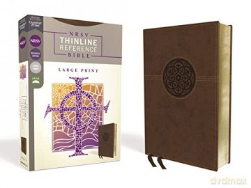 NRSV, Thinline Reference Bible, Large Print, Leathersoft, Brown, Comfort Print [KSIĄŻKA]