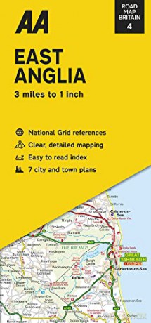 Road Map East Anglia (AA Road Map Series 4) (AA Road Map Britain) Map - Folded Map, 03 Mar 2022: Streetmap [KSIĄŻKA]
