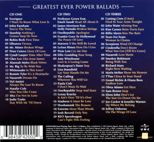 Greatest Ever Power Ballads [3CD]