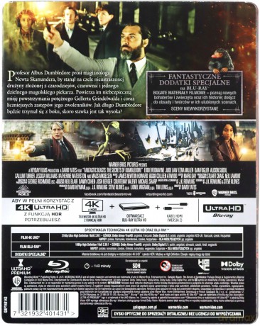 Fantastyczne zwierzęta: Tajemnice Dumbledore'a (steelbook) [Blu-Ray 4K]+[Blu-Ray]