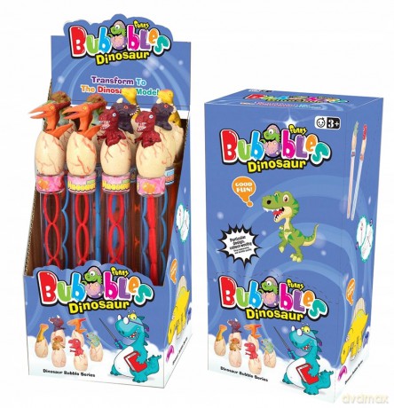 Bańki mydlane z figurką Dinozaura 140 ml 34cm mix
