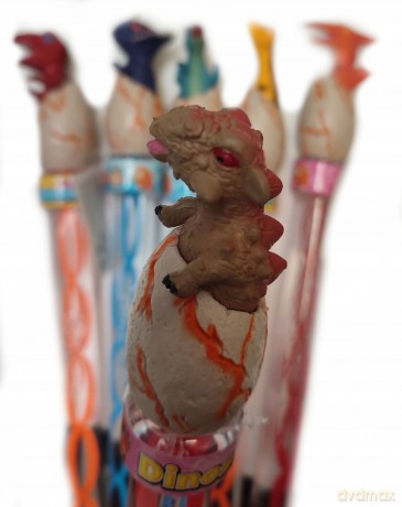 Bańki mydlane z figurką Dinozaura 140 ml 34cm mix