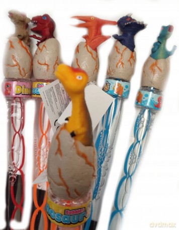 Bańki mydlane z figurką Dinozaura 140 ml 34cm mix