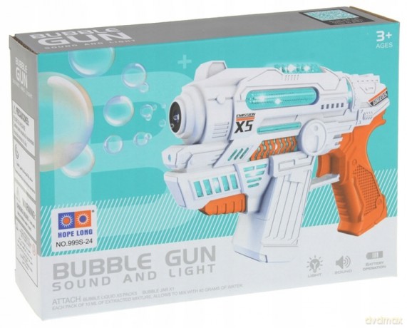 Pistolet do baniek mydlanych z dźwiękiem mix