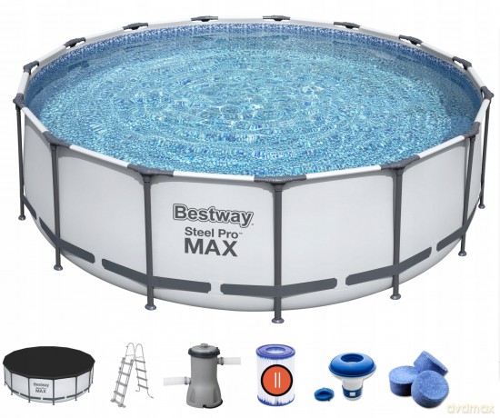 Basen stalażowy 457x122cm Steel Pro max 56420 BESTWAY