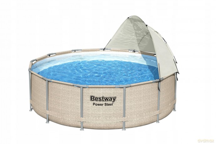 Basen stalażowy owalny Pro Steel 457x250x100 cm 56620 BESTWAY