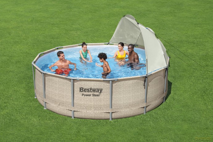 Basen stalażowy owalny Pro Steel 457x250x100 cm 56620 BESTWAY