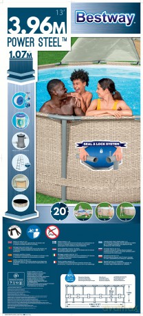 Basen stalażowy owalny Pro Steel 457x250x100 cm 56620 BESTWAY