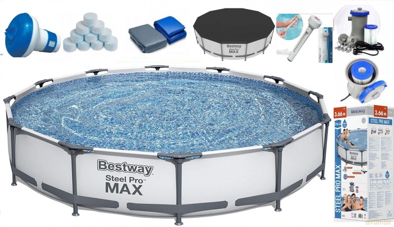Basen stalażowy Steel Pro MAX 366x76 cm 56416 BESTWAY