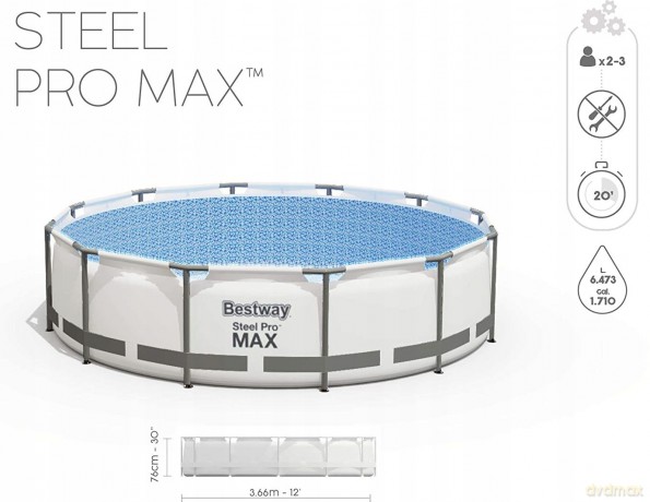 Basen stalażowy Steel Pro MAX 366x76 cm 56416 BESTWAY