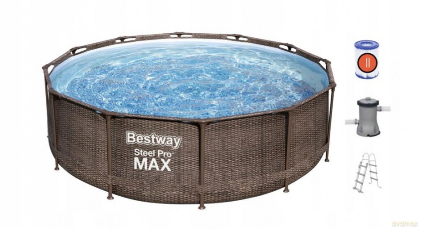 Basen stelażowy 366x100 cm rattan 56709 BESTWAY