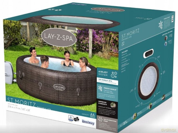 Dmuchany Basen Jacuzzi z Hydromasażem Lay-Z-Spa St.Moritz 60023 BESTWAY