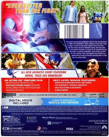 Sonic the Hedgehog 2 (Sonic 2. Szybki jak błyskawica) [Blu-Ray 4K]