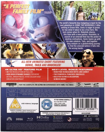 Sonic the Hedgehog 2 (Sonic 2. Szybki jak błyskawica) [Blu-Ray 4K]+[Blu-Ray]