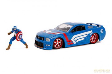 Marvel Captain America Ford Mustang 1:24 Hollywood Rides