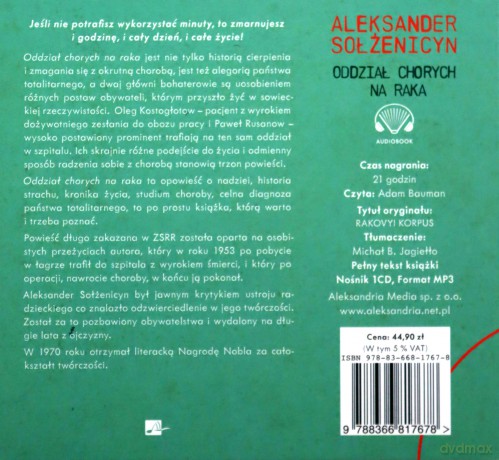 Oddział chorych na raka - Aleksander Sołżenicyn [AUDIOBOOK]