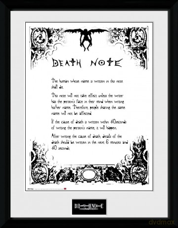 DEATH NOTE - Plakat w ramie Death Note