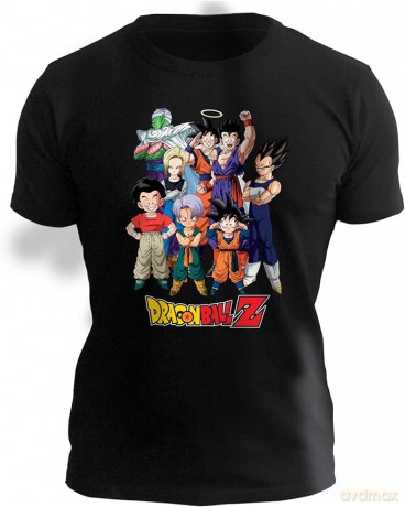 DRAGON BALL - T-shirt DBZ/ Gokus group man SS black - new fit
