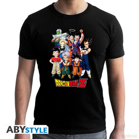 DRAGON BALL - T-shirt DBZ/ Gokus group man SS black - new fit