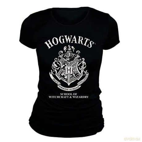 HARRY POTTER - T-shirt Hogwarts woman SS black - basic