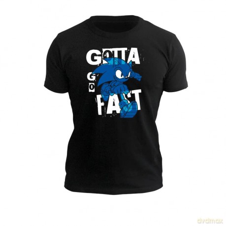 SONIC - T-shirt - Gotta go Fast - man SS black - new fit