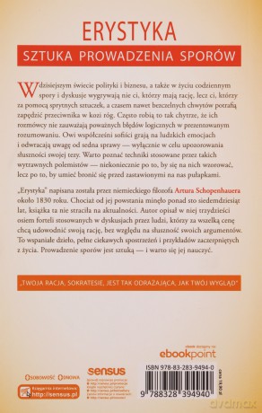 Erystyka. Sztuka prowadzenia sporów - Arthur Schopenhauer [KSIĄŻKA]
