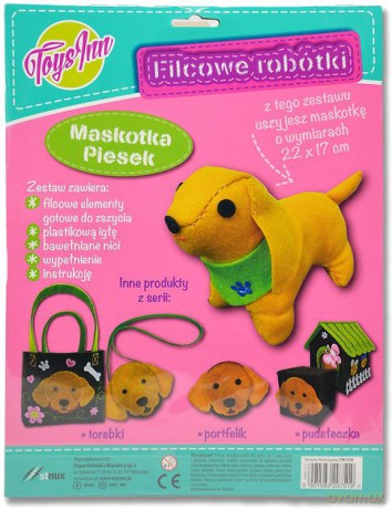 Maskotka brązowy piesek Filcowe robótki