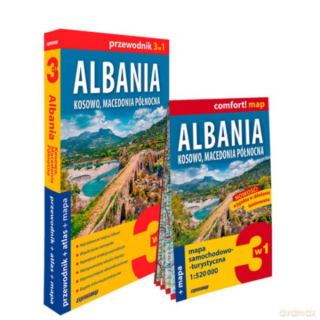 Albania, Kosowo, Macedonia Północna 3w1 przewodnik + atlas + mapa - Izabela Nowek [KSIĄŻKA]