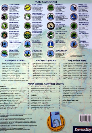 Polska Mapa ogólnogeograficzna i administracyjno-samochodowa laminowana mapa XXL 1:1 000 000