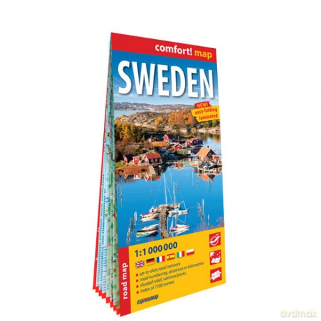 Szwecja Sweden laminowana mapa samochodowa 1:1 000 000