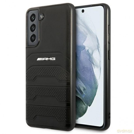 AMG AMHCS21FESGSEBK S21 FE G990 czarny/black hardcase Leather Debossed Lines
