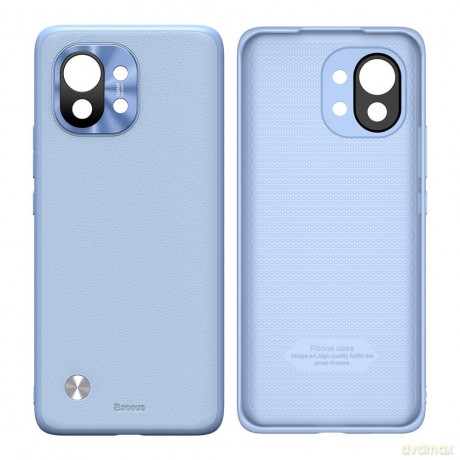 Baseus Alloy Leather Case wytrzymałe etui pokrowiec z osłoną na aparat Xiaomi Mi 11 fioletowy (WIXM11-05)