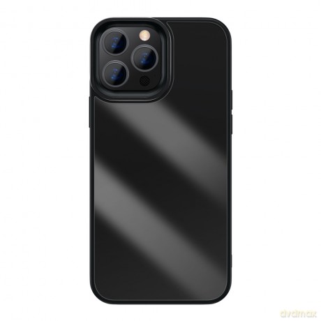 Baseus Crystal Phone Case pancerne etui do iPhone 13 Pro Max z żelową ramką czarny (ARJT000201)